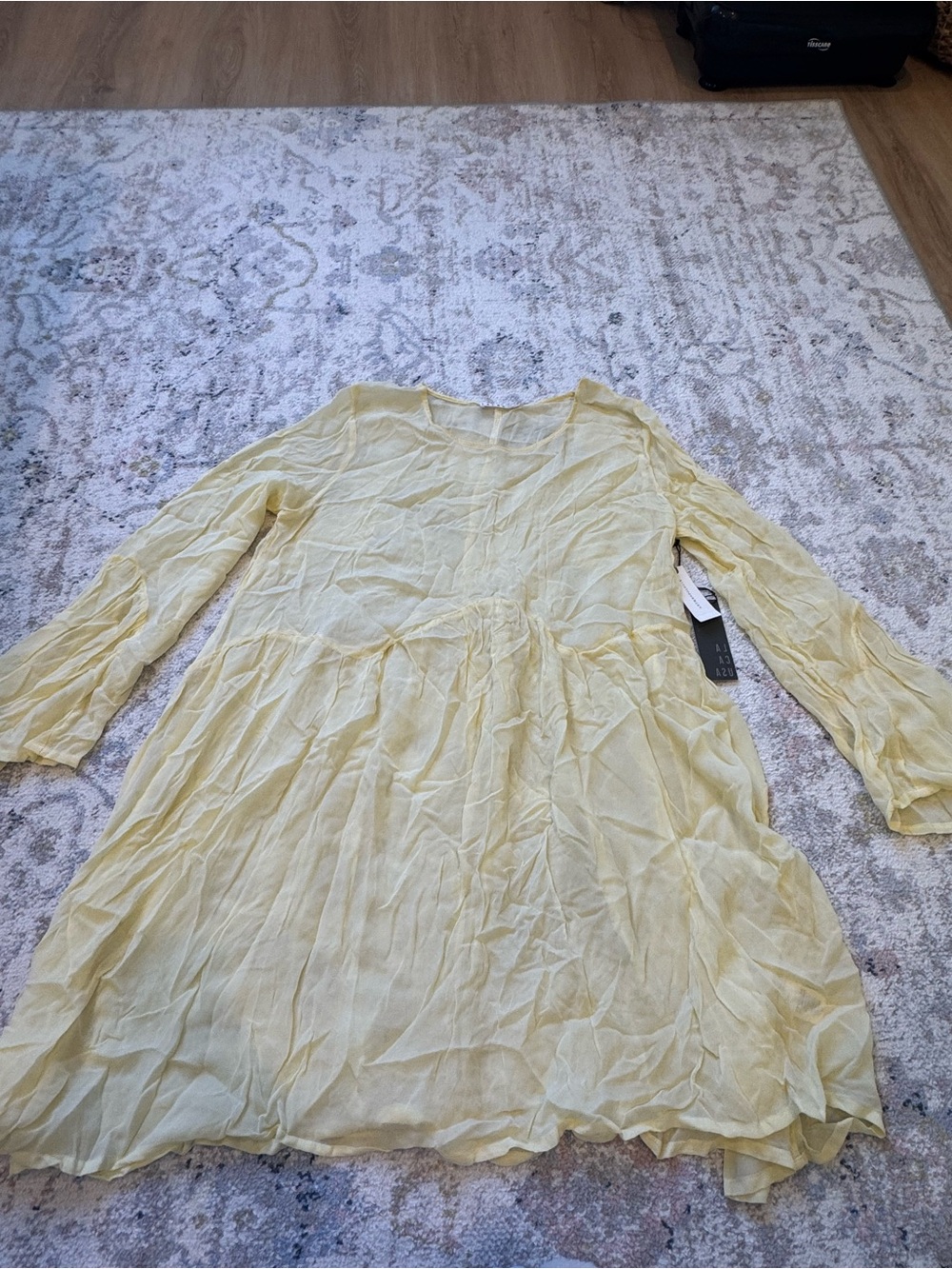 LACAUSA Anthropologie Pale Yellow Lightweight Tunic